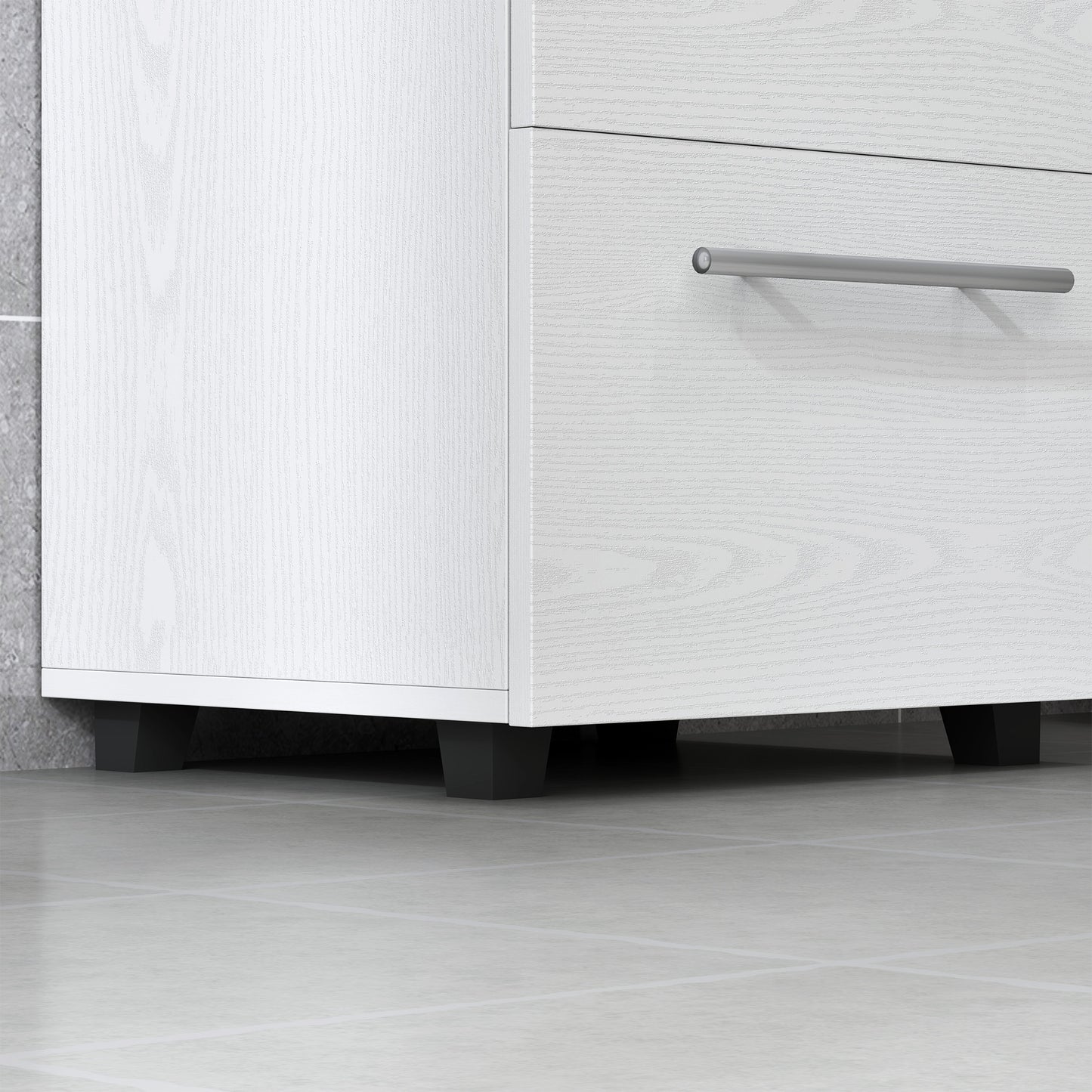 HOMCOM Badezimmerschrank، Waschbecken-Kommode mit Schublade، kompakt، Spanplatte، Weiß