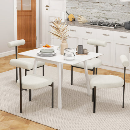 HOMCOM Esstisch Klapptisch Küchentisch, 2 aufklappbare Flächen, 110 x 86 x 75 cm, Weiß