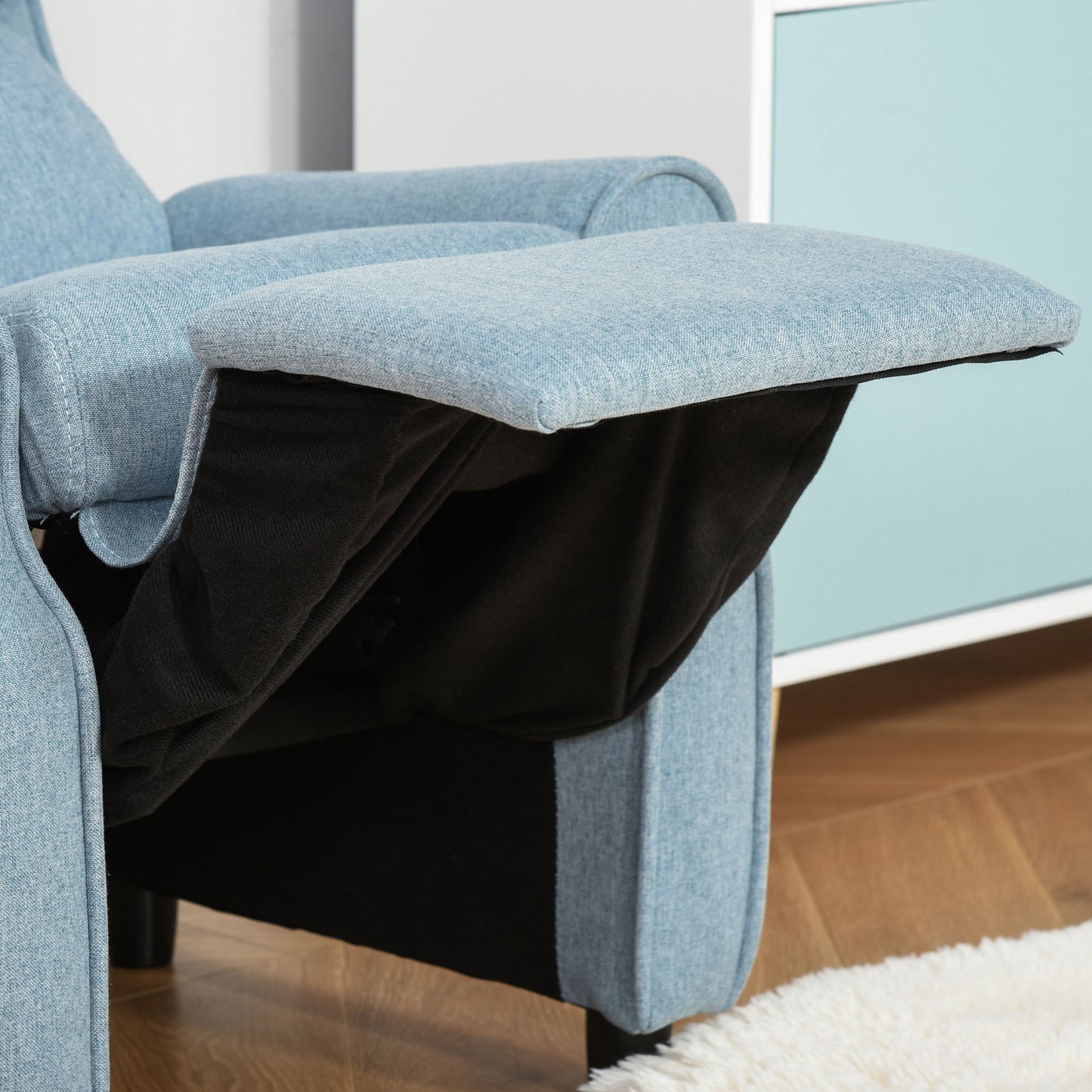 HOMCOM Kindersofa Kindercouch Kindersessel Stuhl Liegesofa verstellbar mit Fußstütze für 3-5 Jahre Jungen und Mädchen Blue 58 x 53 x 70 سم