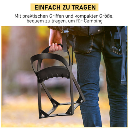 Outsunny Manueller Holzspalter aus Karbonstahl Brennholzspalter schnelles Brennholzspaltwerkzeug leicht zu bedienen für Campen Outdoor Schwarz 24,4 x 20,8 x 37,4 cm