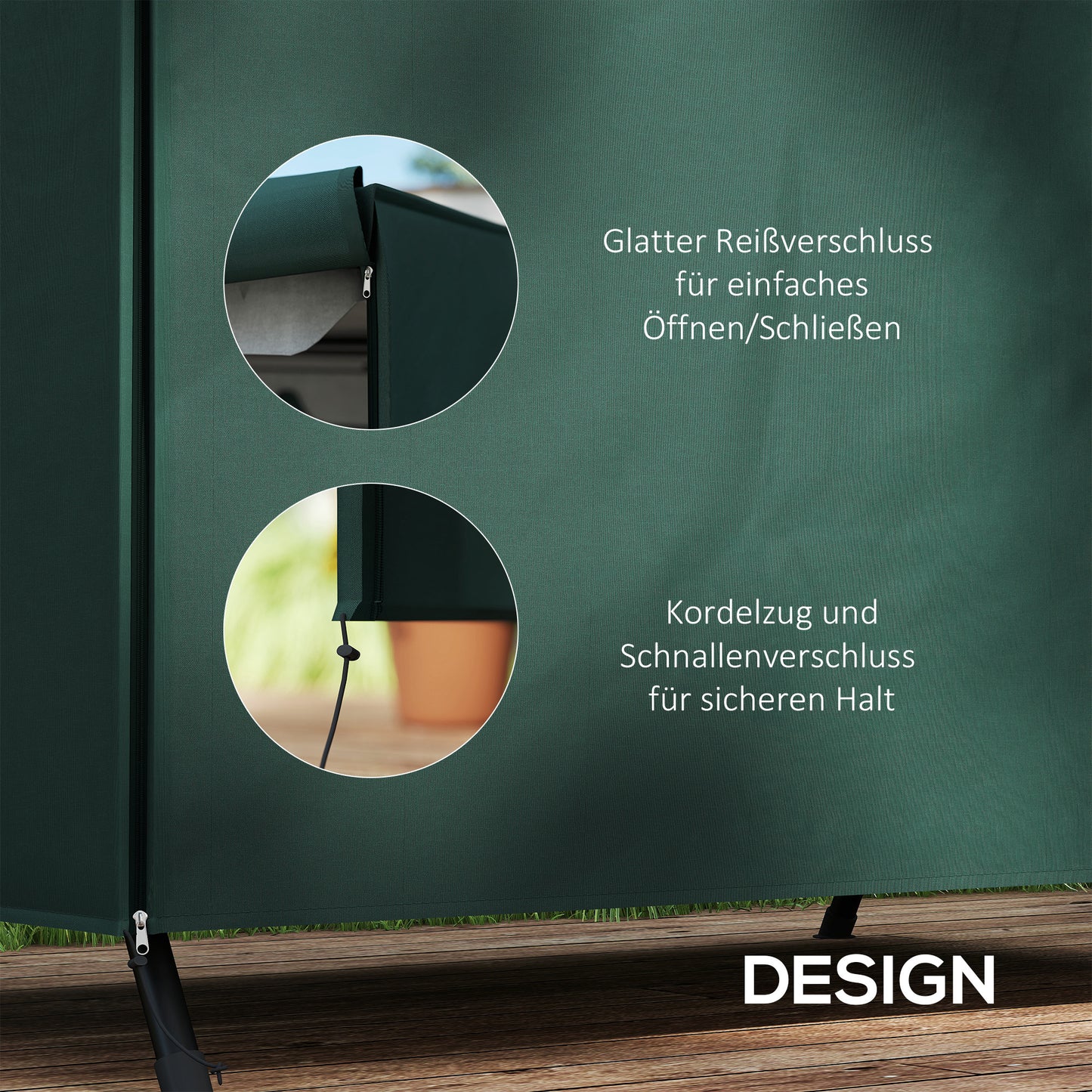 Outsunny Hollywoodschaukel Abdeckung 3 Sitzer, Wasserabweisend Winterfest Schutzhülle für Gartenschaukel, UV-Beständig Abdeckplane, Abdeckhaube, Reißfest 600D Oxford Gewebe, 205x124x164cm Dunkelgrün