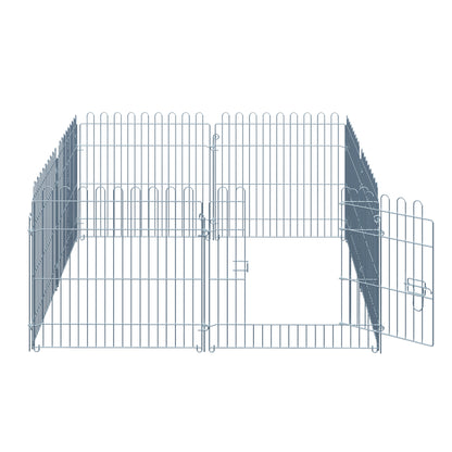 PawHut Freilaufgehege Welpenauslauf Welpenzaun Laufstall Welpengitter for Tier 8-teilig B63 x H60 سم