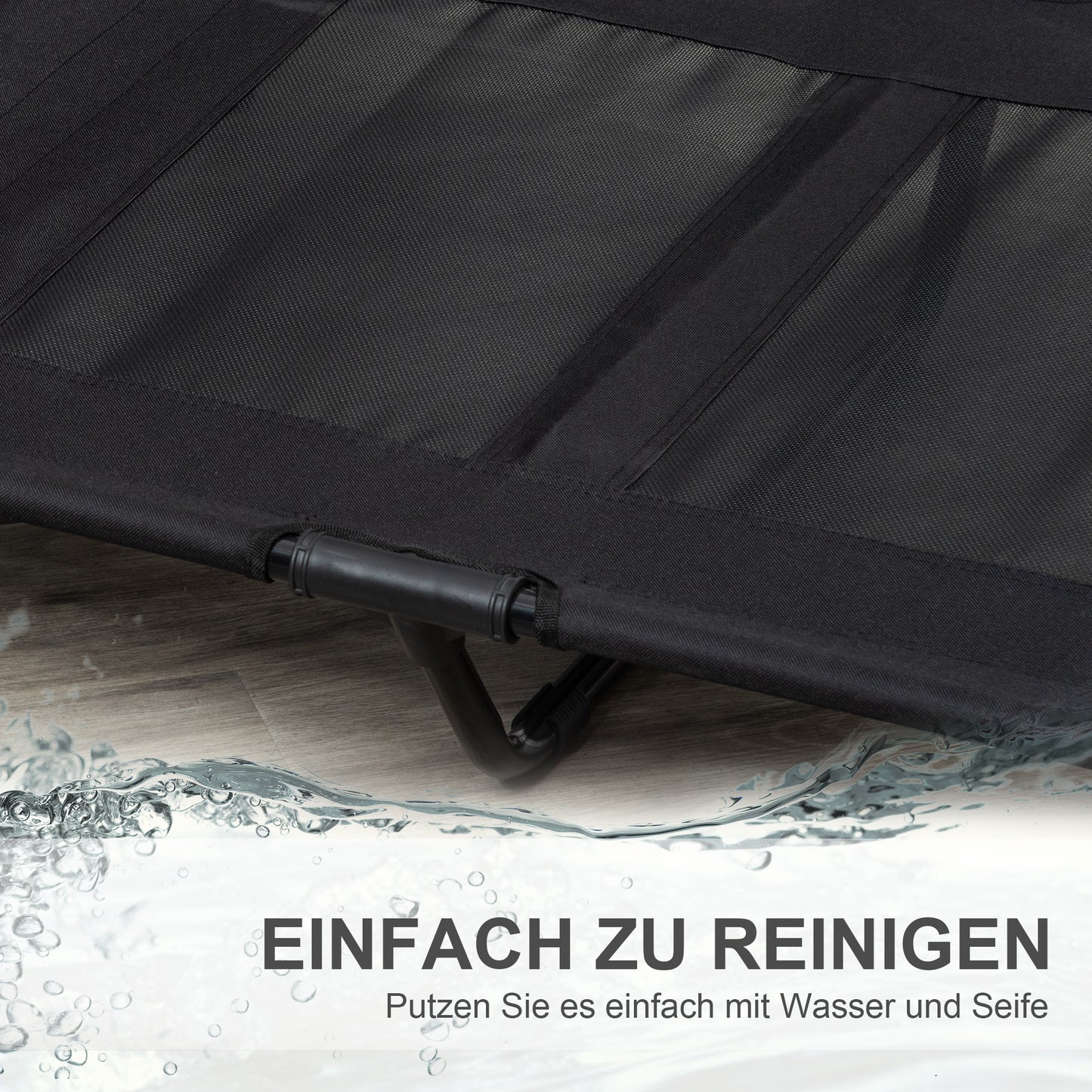 PawHut Hundebett, Outdoor-Hundebett, klappbar, atmungsaktiv, Schwarz