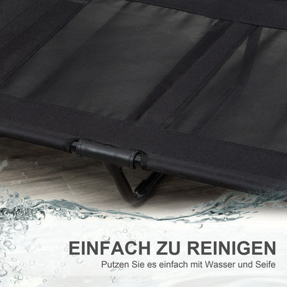 PawHut Hundebett, Outdoor-Hundebett, klappbar, atmungsaktiv, Schwarz