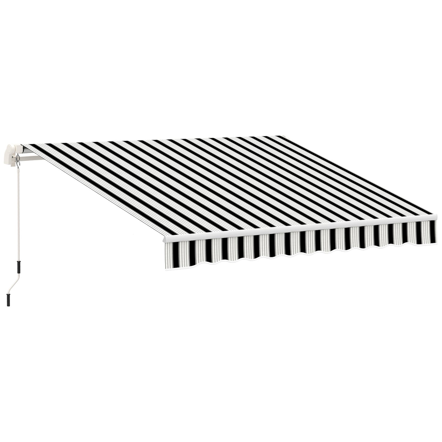 Outsunny Markise، Sonnenschutz، einfahrbar، mit Handkurbel، Metallrahmen، بوليستر، أزرق + فايس، 3,95 × 2,45 × 3,50 م