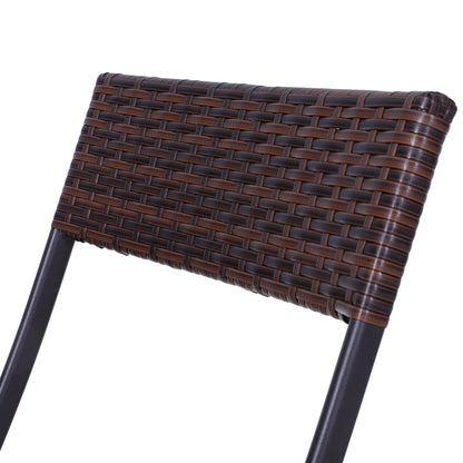 Outsunny Polyrattan Bistroset für 2 Personen Sitzgruppe Rattan Gartenmöbel Set Garnitur Braun