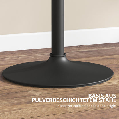 HOMCOM Bartisch für 2 Personen، höhenverstellbar، Marmoroptik، 60 x 60 x 68-93,5 سم، أسود