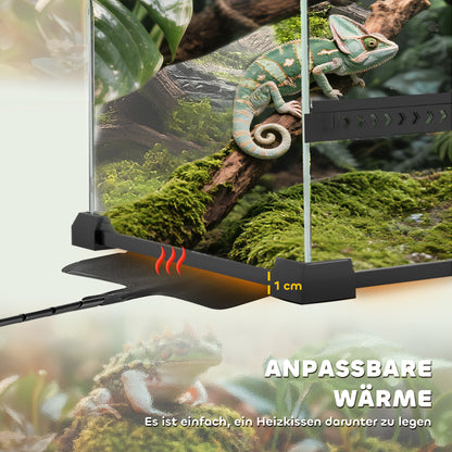 PawHut Glas-Terrarium für Reptilien, erhöhter & wasserdichter Boden, Knopfschloss