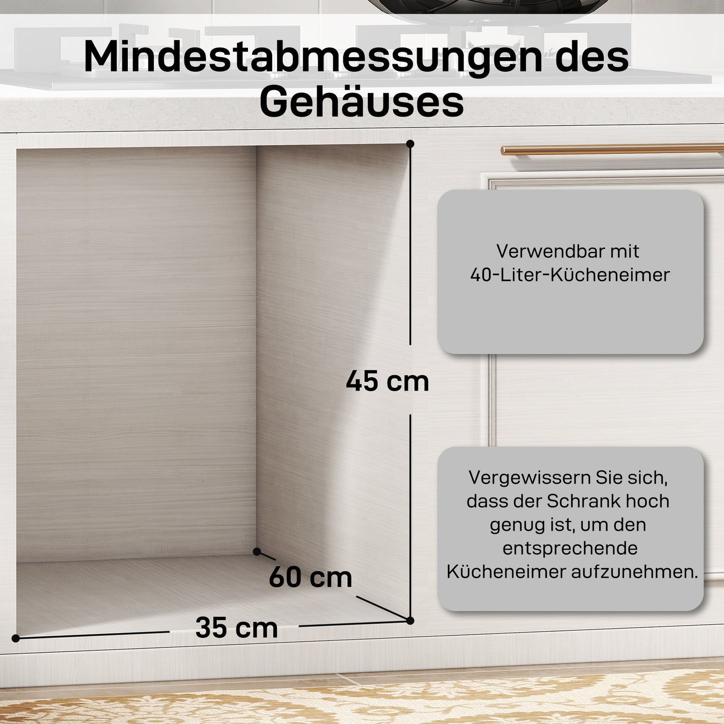 HOMCOM Ausziehbarer Mülleimer, 2 x 20 L, entnehmbare Behälter, Kunststoff, Metall, Grau