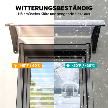 Outsunny Vordach Haustürvordach 100 x 75 cm Pultvordach Überdachung Polycarbonat Transparent