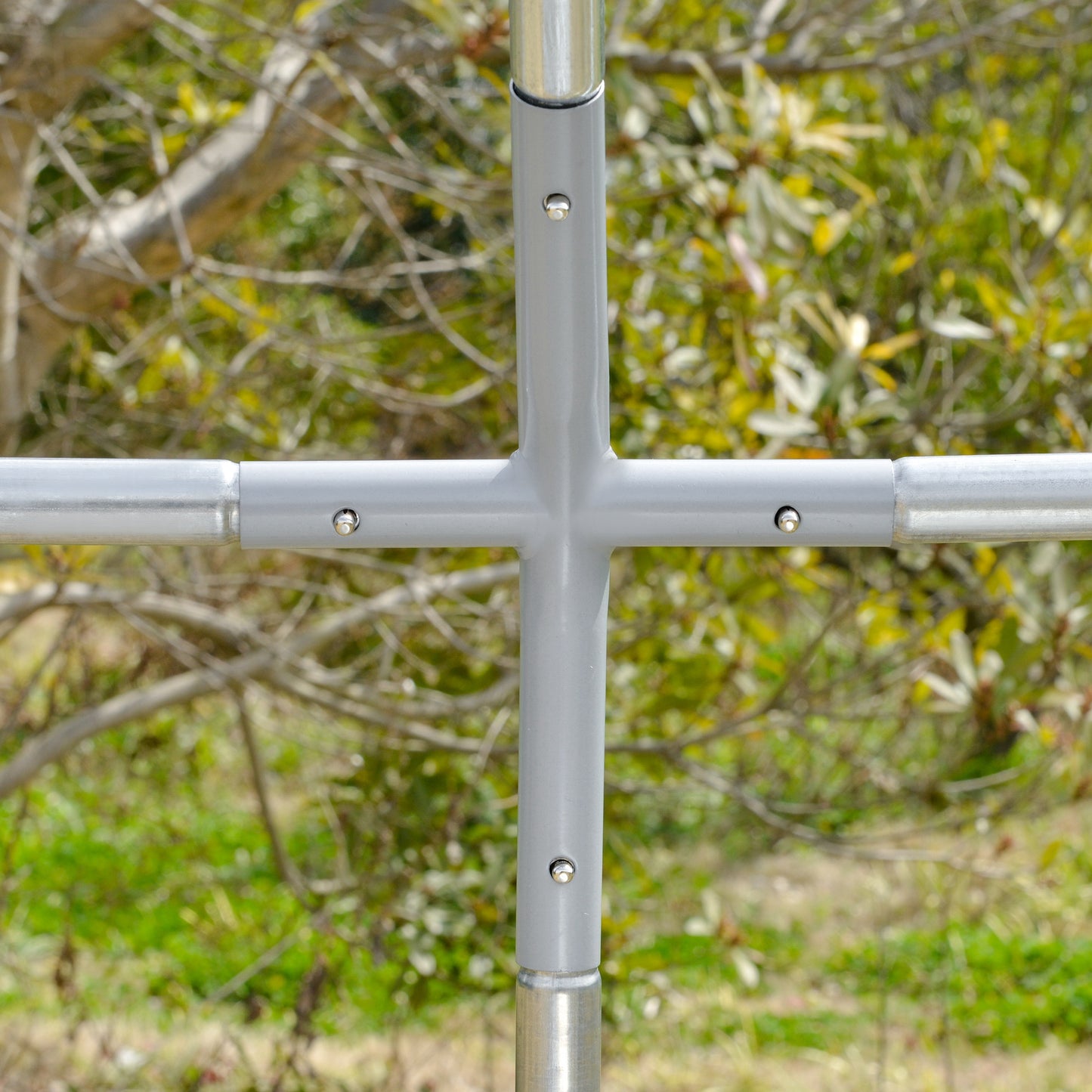 PawHut Gehege für Kleintiere, Outdoor-Freilaufgehege für Hühner, Kaninchen, Enten, stabile Konstruktion, Stahl und Oxford-Stoff