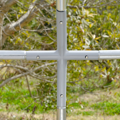 PawHut Gehege für Kleintiere, Outdoor-Freilaufgehege für Hühner, Kaninchen, Enten, stabile Konstruktion, Stahl und Oxford-Stoff