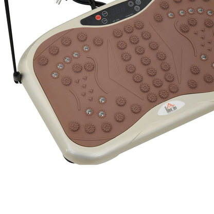 HOMCOM Vibrationsplatte Vibrationstrainer Vibrationsgerät Fitnesstrainer LED-Anzeige USB-Lautsprecher Trainingsbänder Fernbedienung