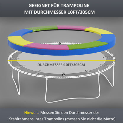 SPORTNOW Ersatz-Randabdeckung für Trampoline, wasserfest, reißfest, Ø305 cm, bunt