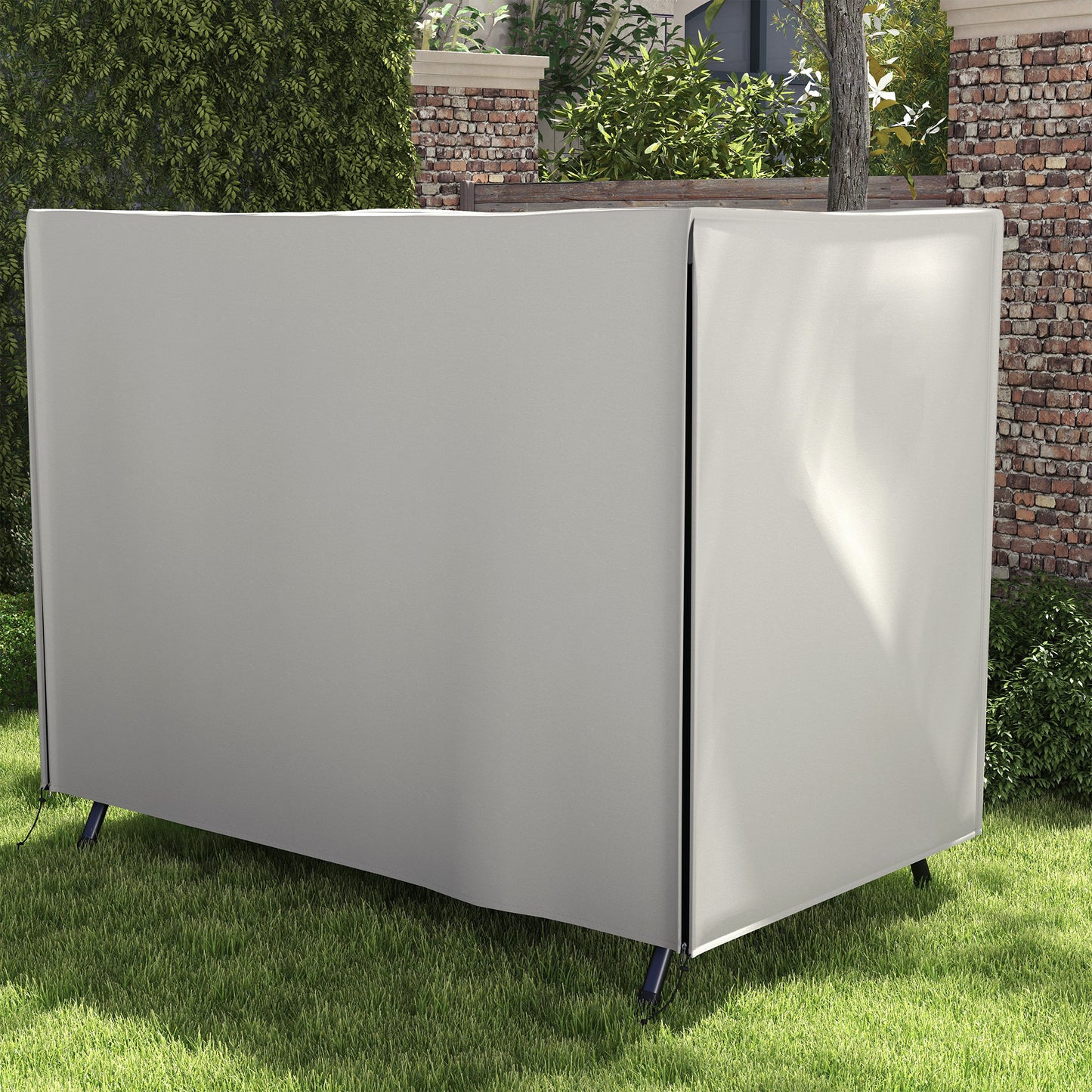 Outsunny Schutzhülle für Gartenschaukel, reißfest, wetterfest, Tex-Lock-System, 205x124x164 cm, Grau