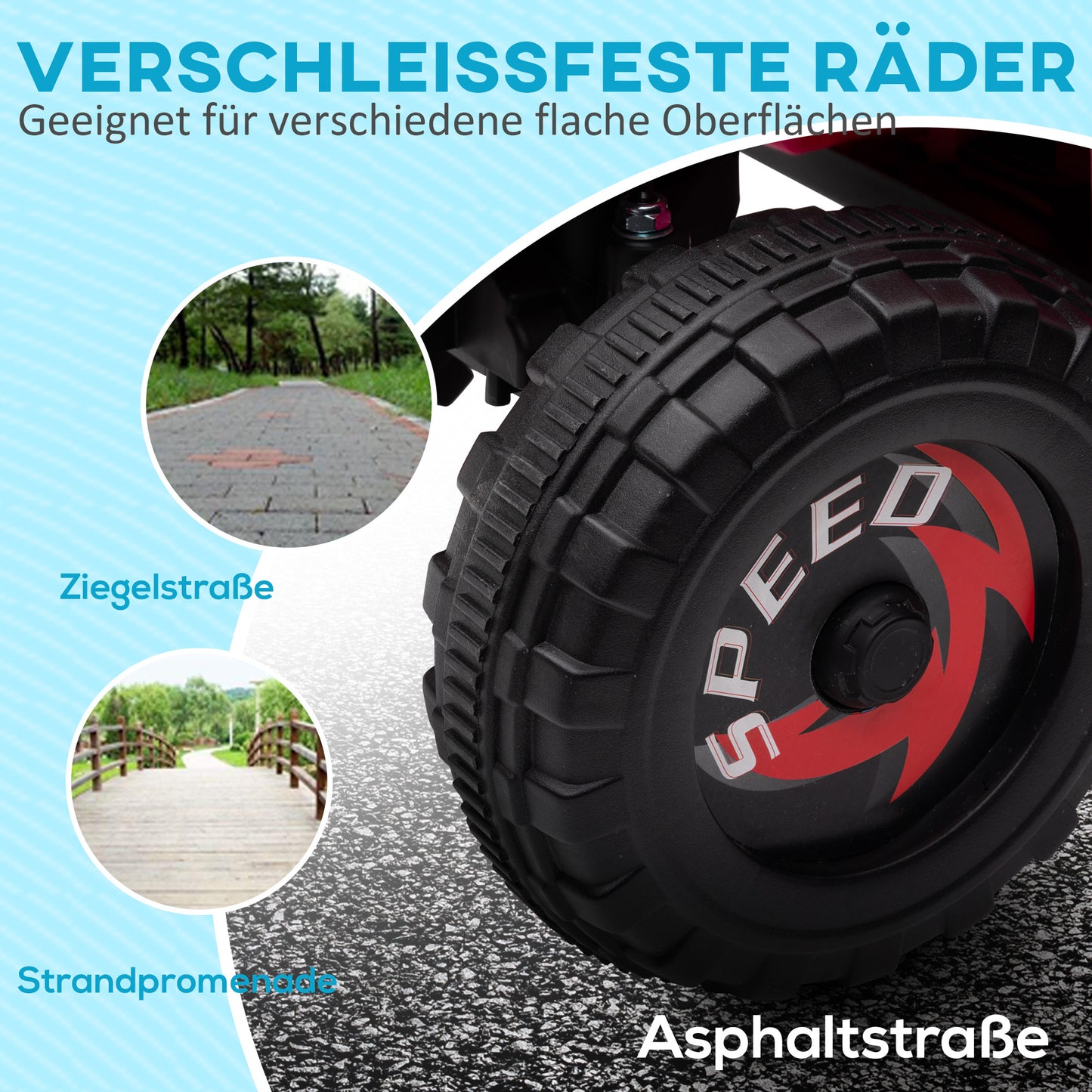 HOMCOM Elektro-Kinderquad, 2,5 km/h, Vorwärts- & Rückwärtsgang, für 18-36 Monate, Rosa