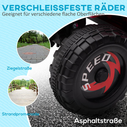 HOMCOM Elektro-Kinderquad, 2,5 km/h, Vorwärts- & Rückwärtsgang, für 18-36 Monate, Rosa