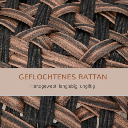 PawHut Katzenhaus aus Rattan mit Kissen Katzenschlafplatz Katzenhöhle mit erhöhten Füßen Braun Ø52 x 58 سم