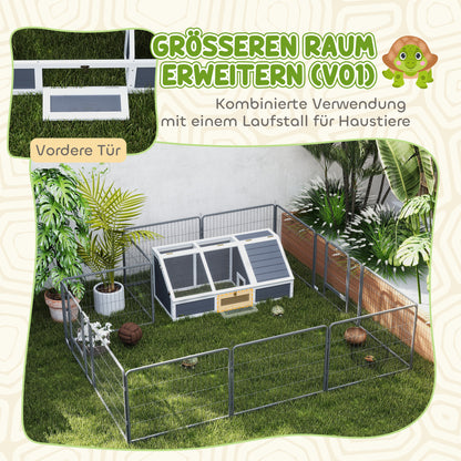 PawHut Schildkrötenbox, Outdoor Schildkrötengehege, bodenloses Design, leicht zu öffnen, Schildkrötenhaus, Hellgrau