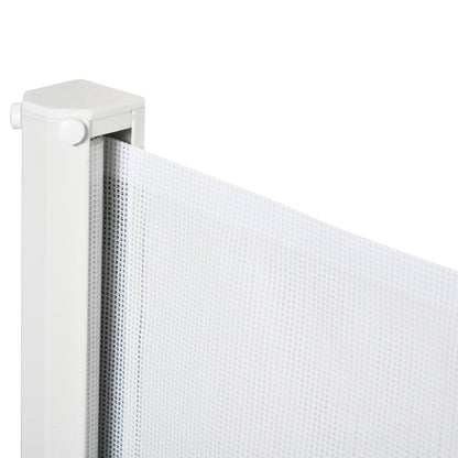 PawHut Treppenschutzgitter 115 cm Hunde Türschutzgitter Treppenschutz Sicherheitstrennwand Trennwand Türschutz ausziehbar treppenschutzrollo Rollo Einrollbar kunststoff Weiß