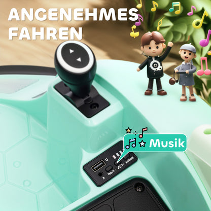 AIYAPLAY Autoscooter، دوران 360 درجة، سرعة 2 كم/ساعة، Sicherheitsgurt، LED-Lichter، Musik und Hupe، Grün