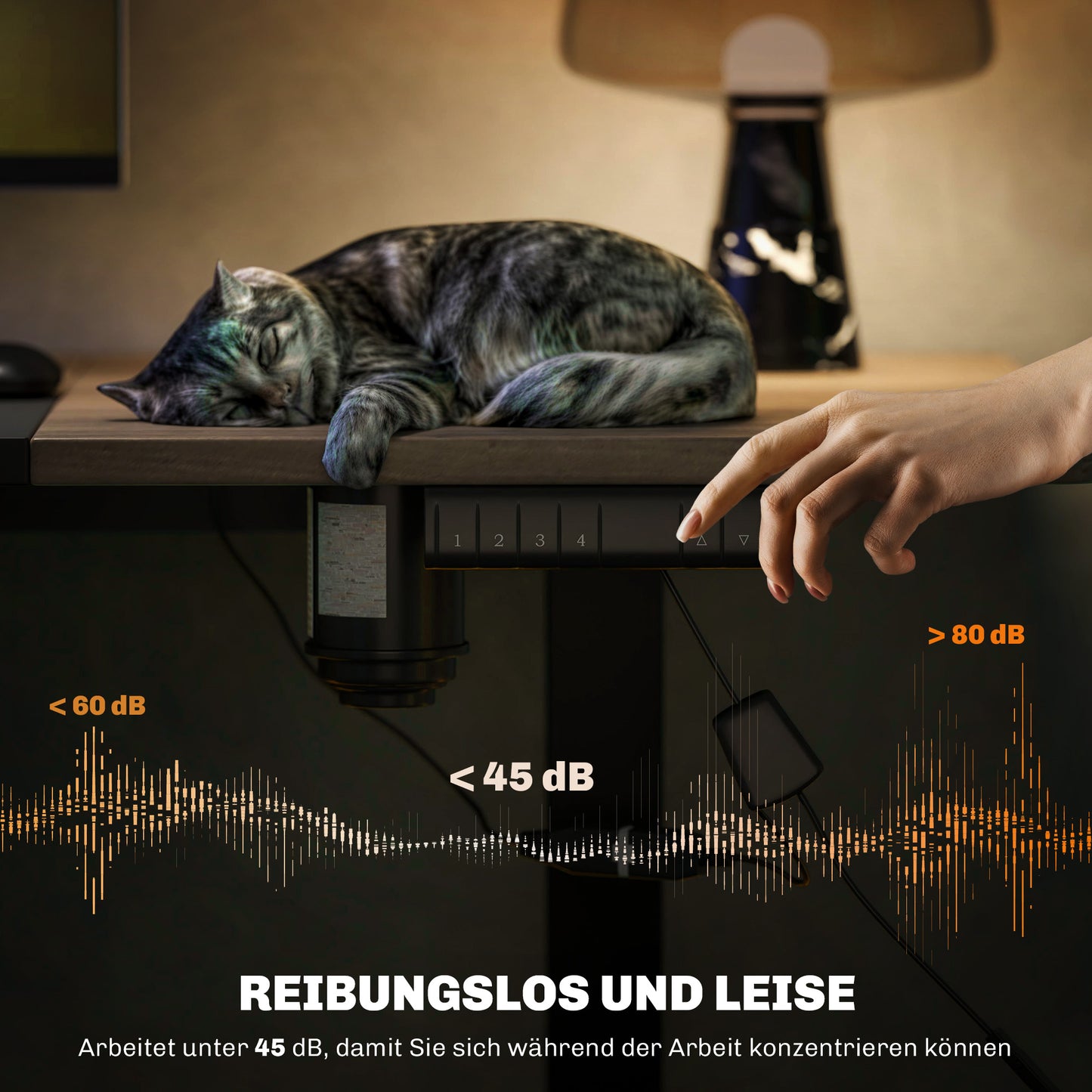 Vinsetto Höhenverstellbarer Schreibtisch Elektrisch 140 x 70 cm Computertisch mit 4 Memory-Steuerung, 4 tlg. Tischplatte, Steh-Sitz Tisch mit Anti-Kollision, Überhitzungsschutz Schwarz