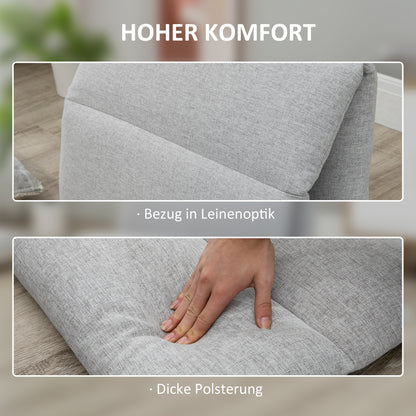 HOMCOM Bodensessel, Gästematratze, Leinenoptik, atmungsaktive Obermaterial, Hellgrau