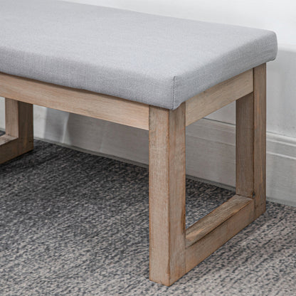HOMCOM Fußbank im Skandi-Design، Sitzhocker، Fußhocker، 68 سم × 38 سم × 42 سم، Grau + Natur