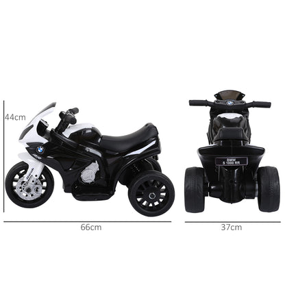 HOMCOM Elektro Kindermotorrad BMW S1000RR Elektromotorrad mit Musik, Scheinwerfer, Kinder Elektro Motorrad für Kinder von 18-36 Monaten Schwarz