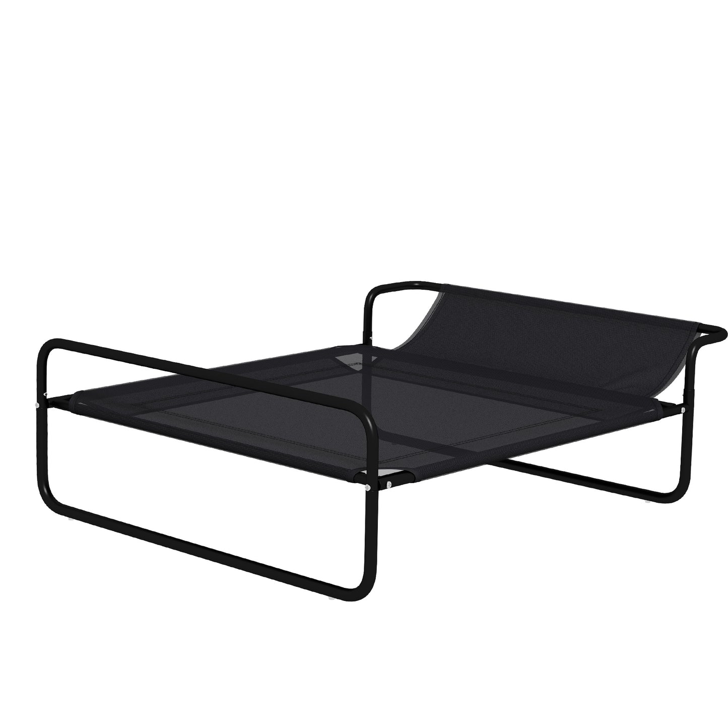 PawHut Hundebett, erhöhte Bauweise, Mesh-Bezug, Stahlrahmen, 29 x 91 x 69 cm, Schwarz