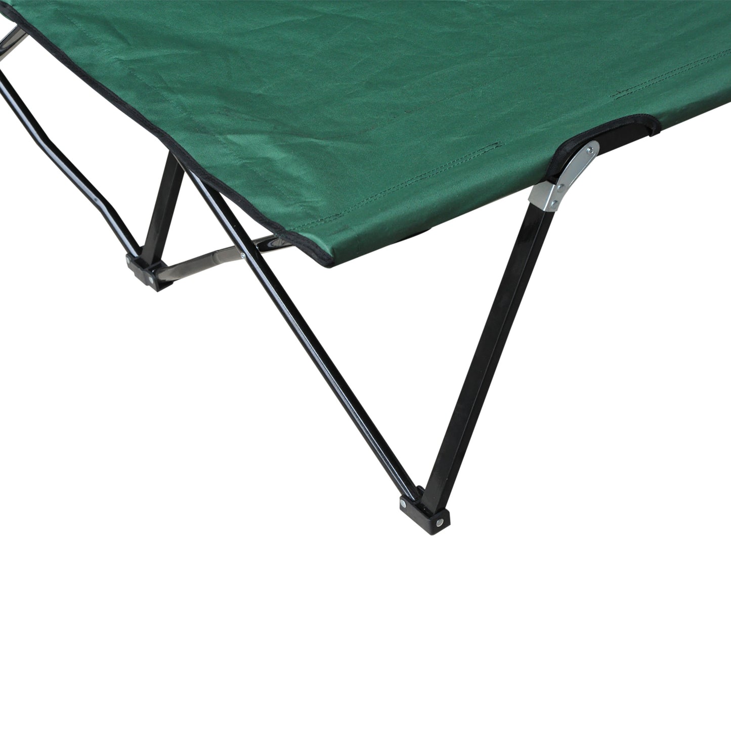 Outsunny Campingbett Klappbar für 2 Personen Feldbett Klappbett mit Tragetasche bis 136 kg belastbar Stahl Oxford Grün+Schwarz 193 x 125 x 40 cm