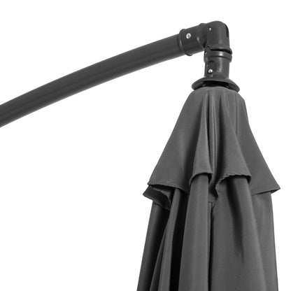 Outsunny Sonnenschirm mit Handkurbel Wetterbeständig 2,95 m x 2,95 m x 2,45 m Polyester Stahl Schwarz