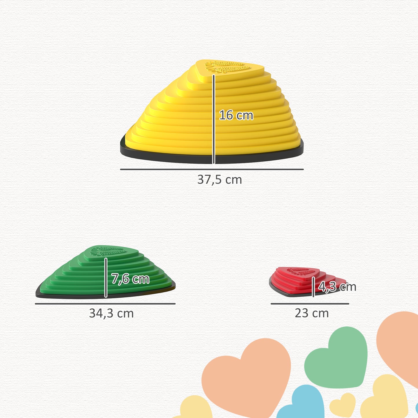 AIYAPLAY 6er-Set Trittsteine, rutschfestes Design, für drinnen & draußen, stapelbar, Bunt