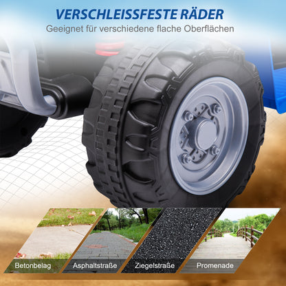 AIYAPLAY Elektro-Kinderquad, LED-Licht, Hupe, breite Reifen, bequemer Sitz, rutschfeste Griffe, Blau