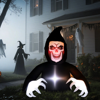 Outsunny Aufblasbare Halloween-Dekoration، Sensenmann، LED-Leuchten، Gebläse، Kabel