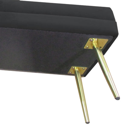 HOMCOM Sitzbank Polsterbank, mit Stauraum, Stahl, 100 cm x 37,5 cm x 42 cm, Schwarz