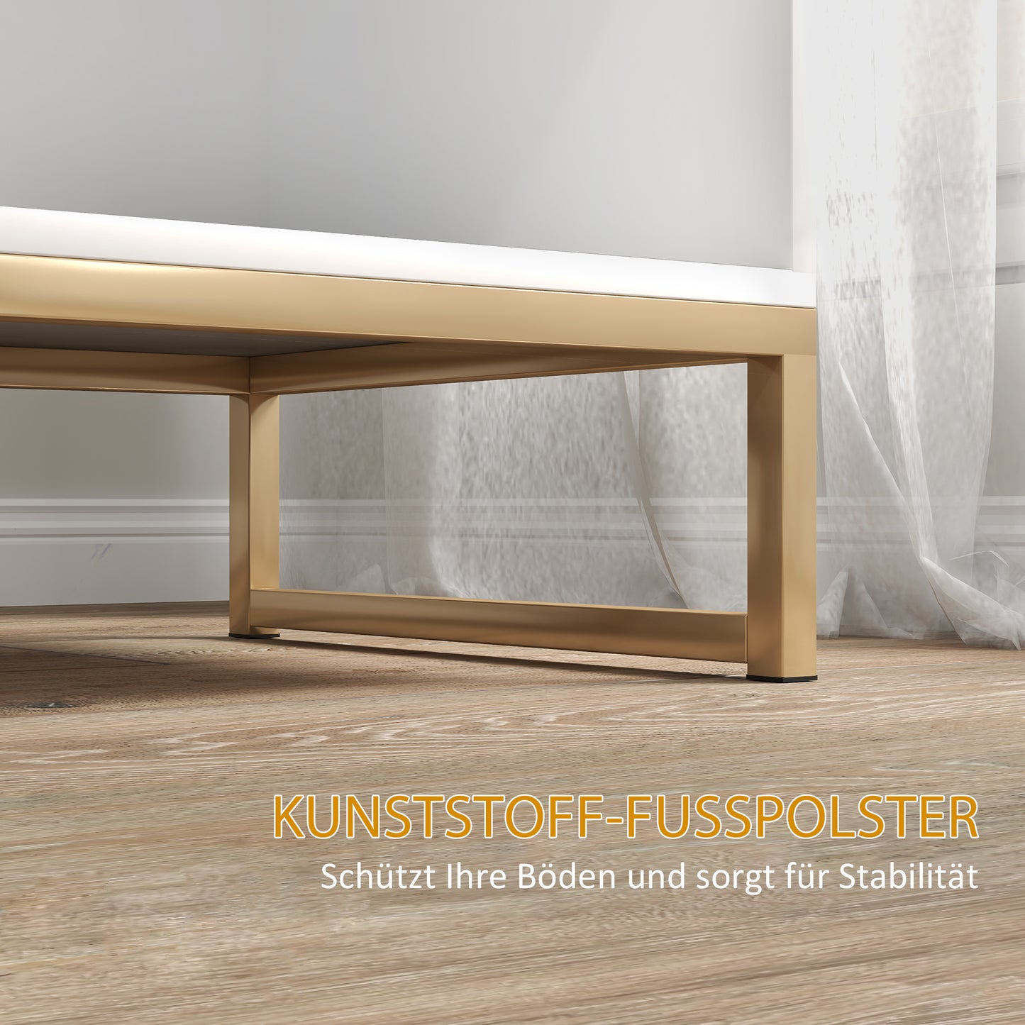 HOMCOM Nachttisch mit Schublade und Regal, Stauraum und Metallbeinen, für Schlafzimmer, Wohnzimmer, Weiß