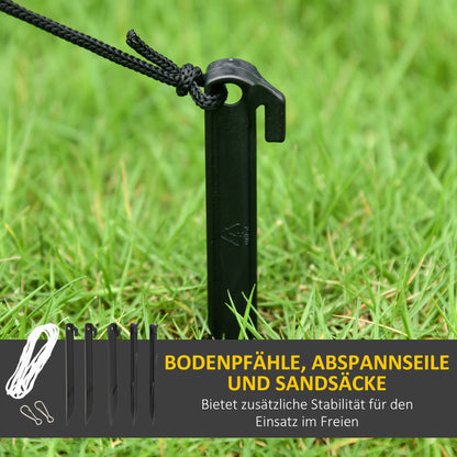 Outsunny Halloweendeko, Geisterhexe mit roten Augen, aufblasbar, LEDs, Outdoor-tauglich, 180 cm, Weiß