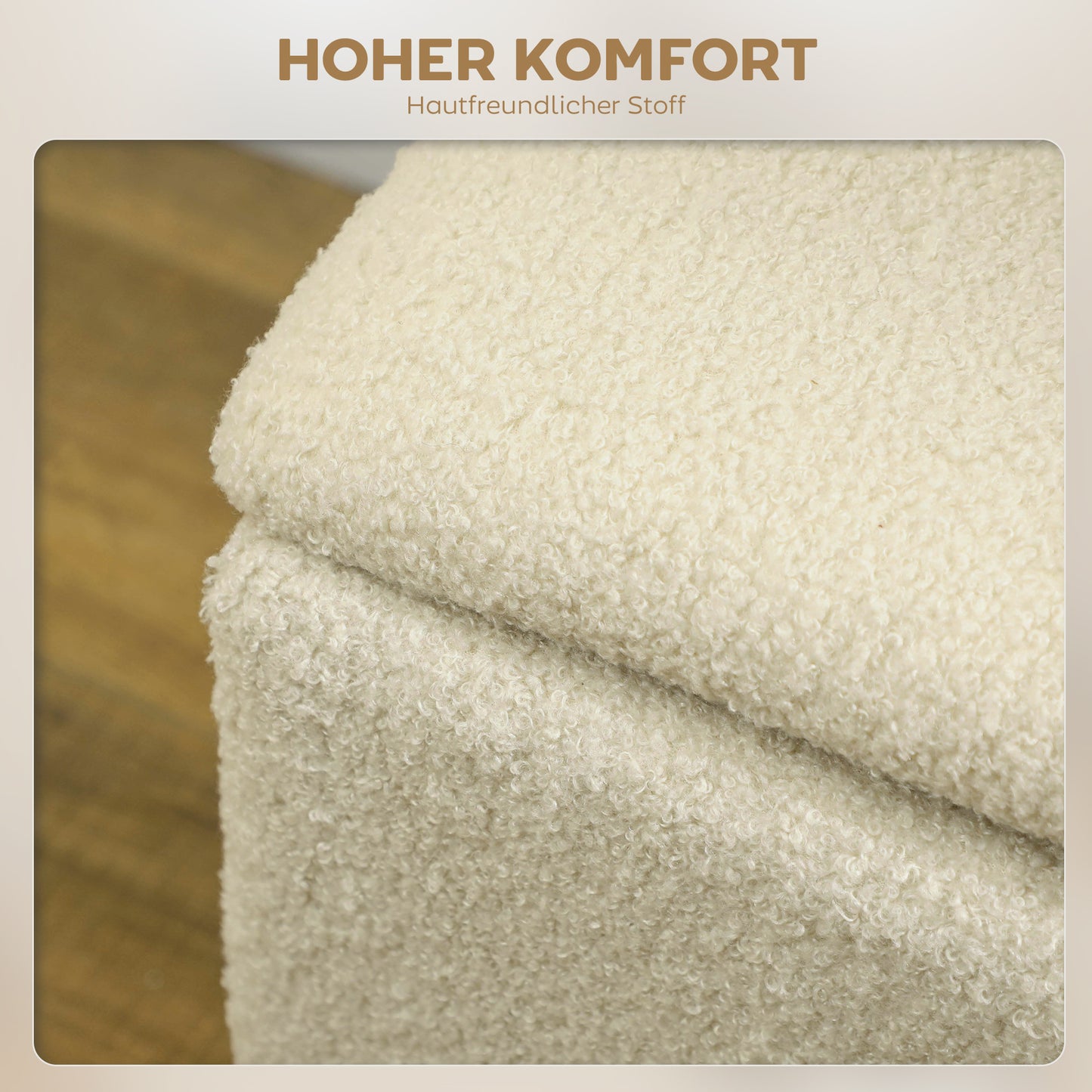 HOMCOM Sitzbank im Vintagedesign, Schuhbank, versteckter Stauraum, Kaschmir-Optik, Beige + Schwarz