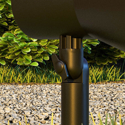 Outsunny Solarleuchten, 2 Stück Solarlampen, Solar Gartenleuchte mit 2 Lichtfarben, Boden-/Wandmontage, IP54 Wasserdicht für Balkon, Terrasse, Schwarz