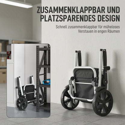 HOMCOM 3-in-1 Einkaufstrolley klappbar mit 40L Kapazität belastbar Trolley bis 25kg mit Kühlfach Schwarz