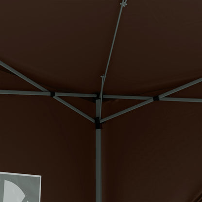 Outsunny 3 x 3 m Pavillon mit 4 Seitenwänden, Fenster, Festzelt mit UV-Schutz, Gartenzelt inkl. Tragetasche, Stahl, Kaffee