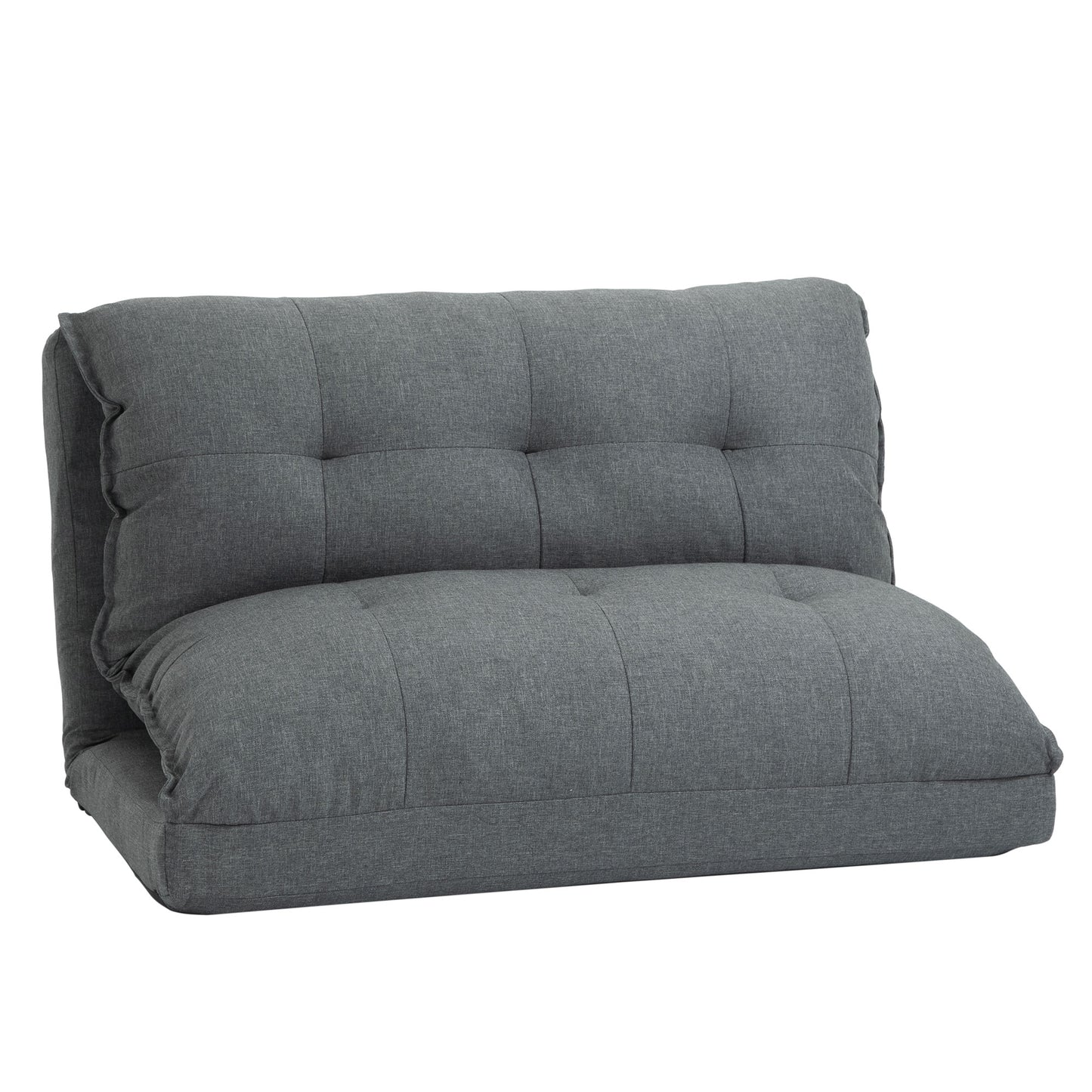 HOMCOM Tiefer Relaxsessel, 13 Positionen, Leinenoptik, Metallstruktur, 100 x 71 x 54 cm, Grau
