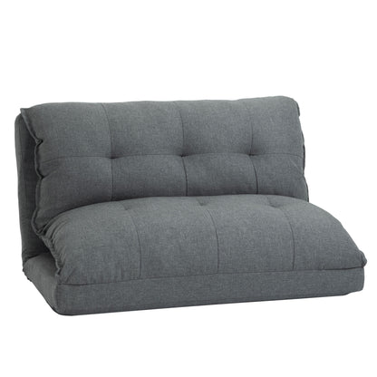 HOMCOM Tiefer Relaxsessel, 13 Positionen, Leinenoptik, Metallstruktur, 100 x 71 x 54 cm, Grau