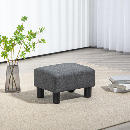 HOMCOM Fußhocker, Sitzhocker mit leinenartigem Stoffbezug, Schaumstoff-Füllung, Kunststoffbeine, für verschiedene Räume, Grau