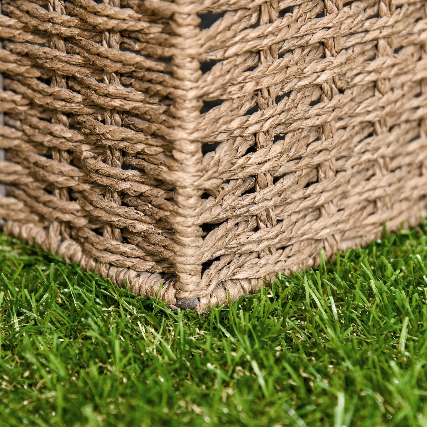 Outsunny Kunstrasen, naturgetreu, Drainagefunktion, 6,5 K Fasern/m², 25mm Höhe, 10-er Set je 30x30cm, Grün