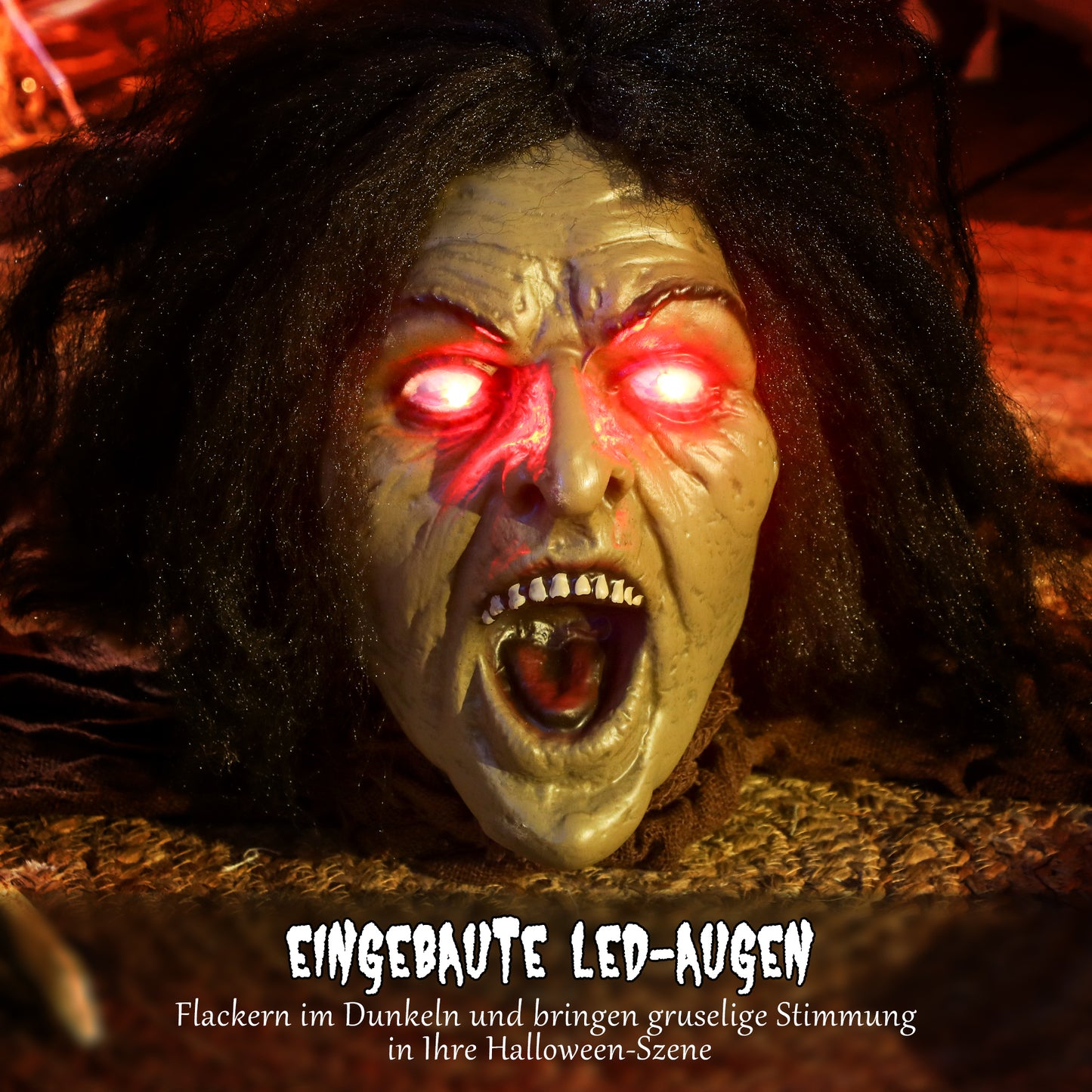 Outsunny Kriechende Zombie-Dekoration für Halloween, Sounds, Lichter, Batteriebetrieb