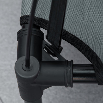 PawHut Erhöhtes Hundebett mit Baldachin, Haustierbett, Hundeliege outdoor mit Dach, Atmungsaktiv, Taftstoff für Camping Grau 61 x 46 x 62 cm