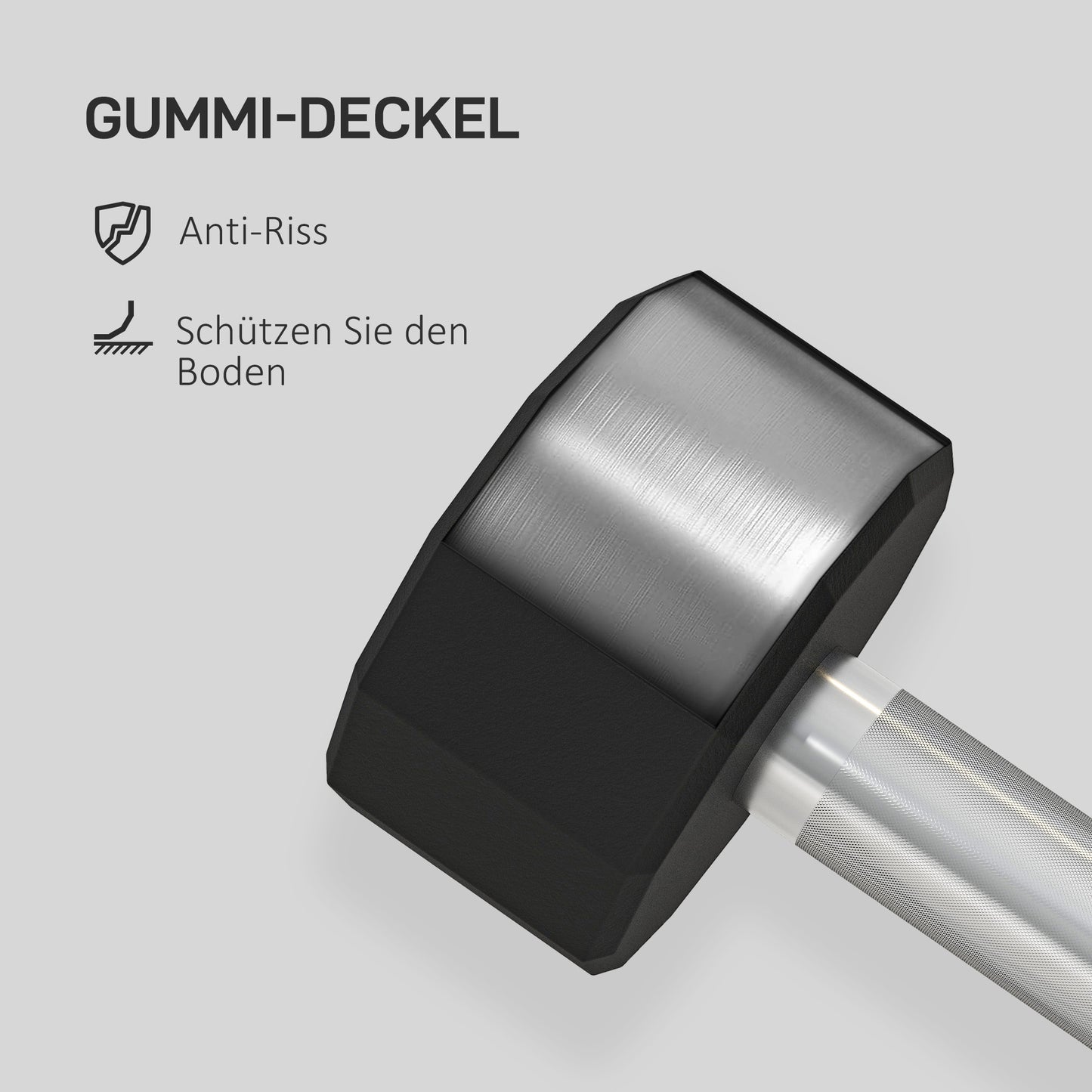 SPORTNOW Kurzhantel-Set 2 x 10kg, kein Wegrollen, rutschfester Griff, Gummimantel, Metallkern, Schwarz