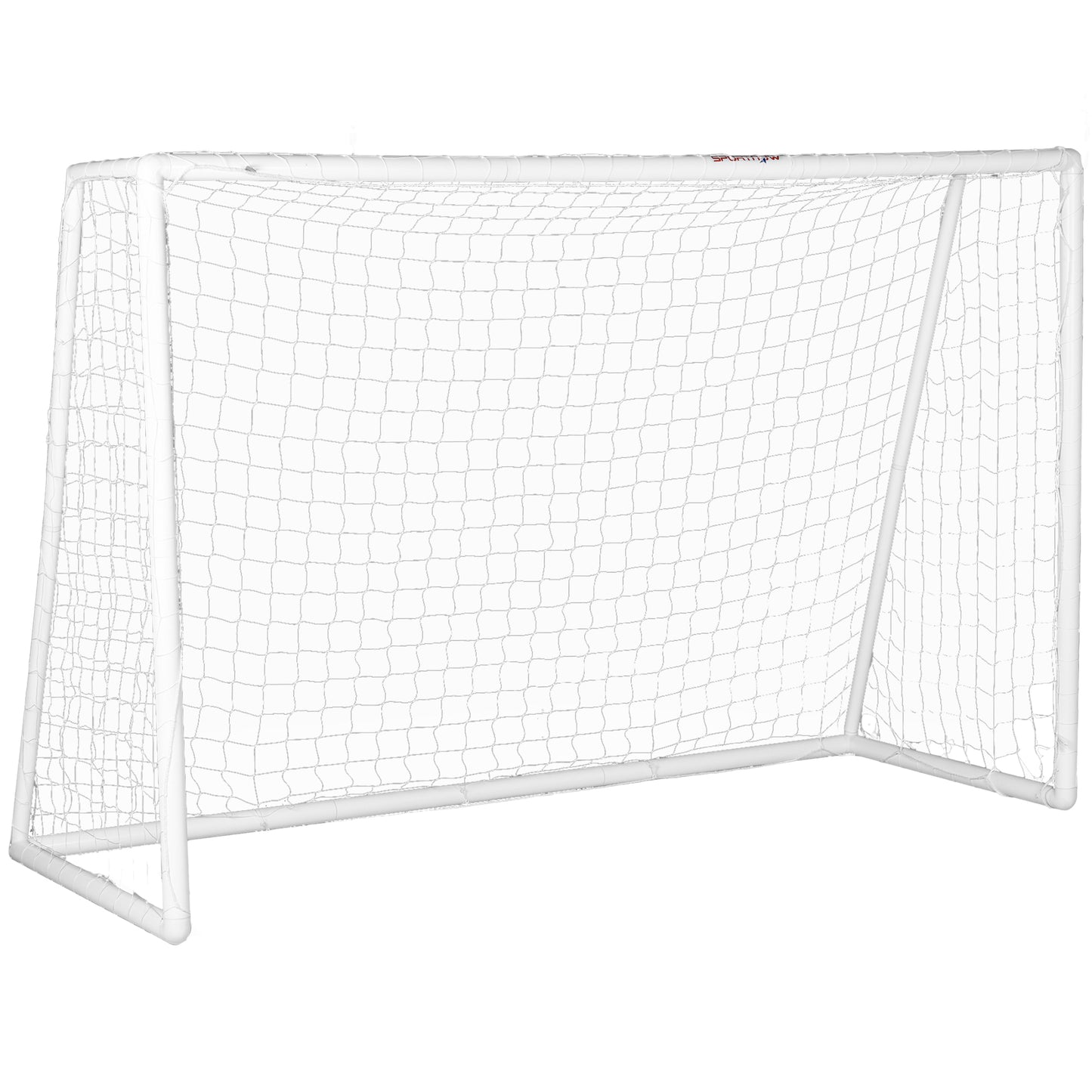 SPORTNOW Fußballtor, robustes Netz, Kunststoff-Rahmen, Heringe, 300L x 120B x 200H cm, Weiß